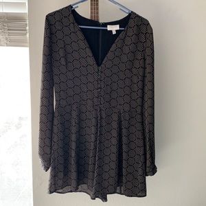 Anthro Harlyn black printed romper size small